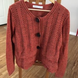 Danish Skovhuus cardigan sz L mink “buttons”